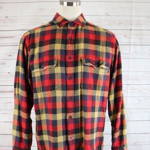 Woolrich long sleeve button front plaid shirt